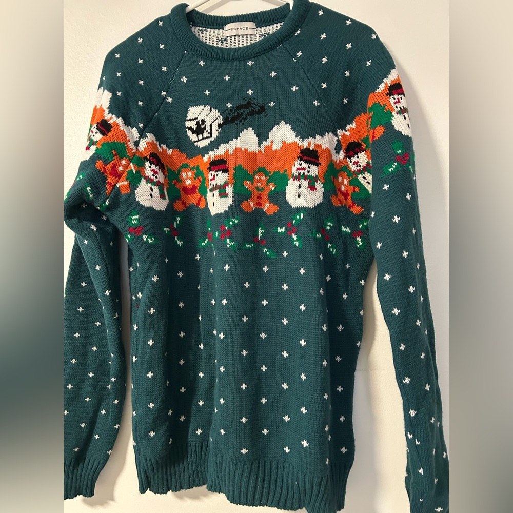 Festive Snowman Crewneck Sweater Xmas ugly fun